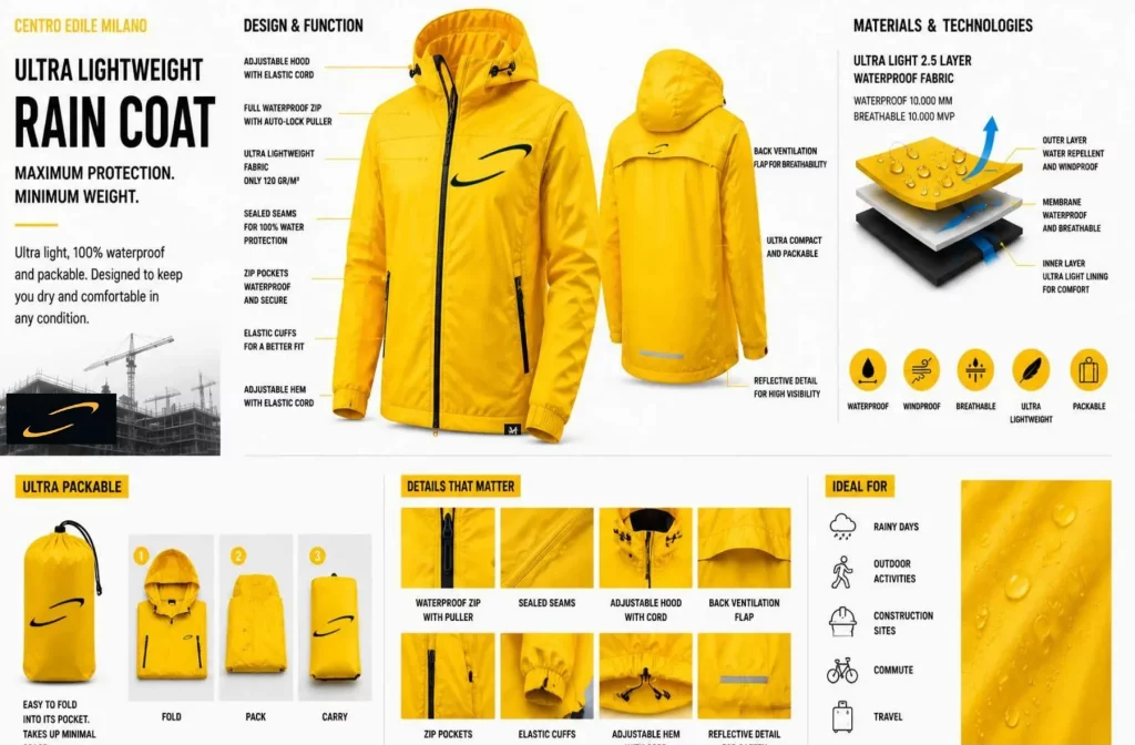 ULTRA LIGHTWEIGHT RAIN COAT product detail