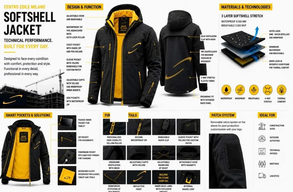 3-LAYER SOFTSHELL JACKET product detail