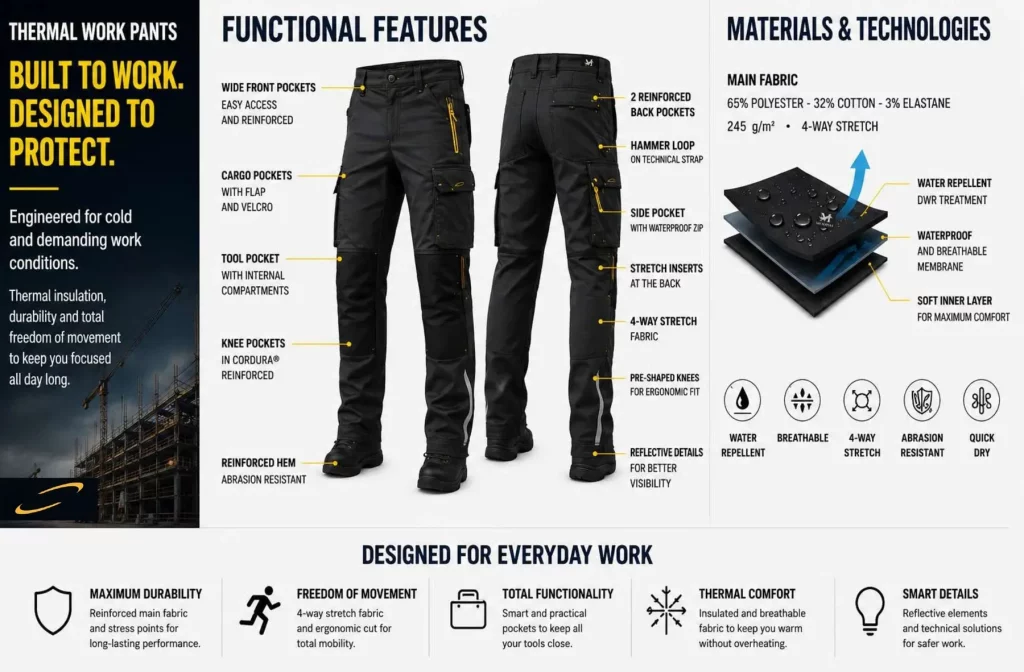 THERMAL WORK PANTS product detail