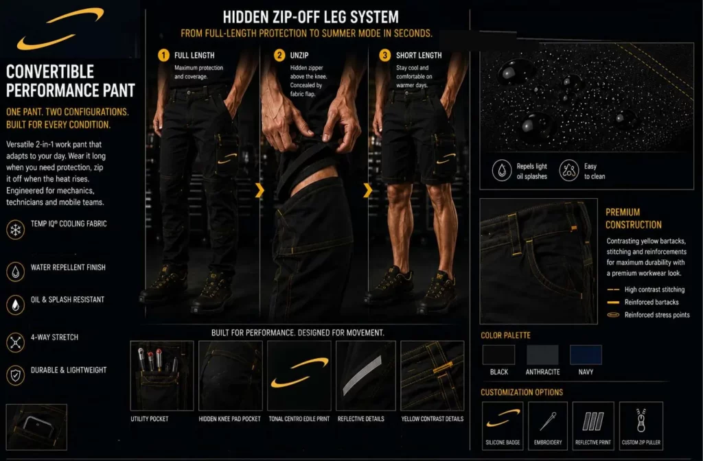 CONVERTIBLE PERFORMANCE PANT product detail