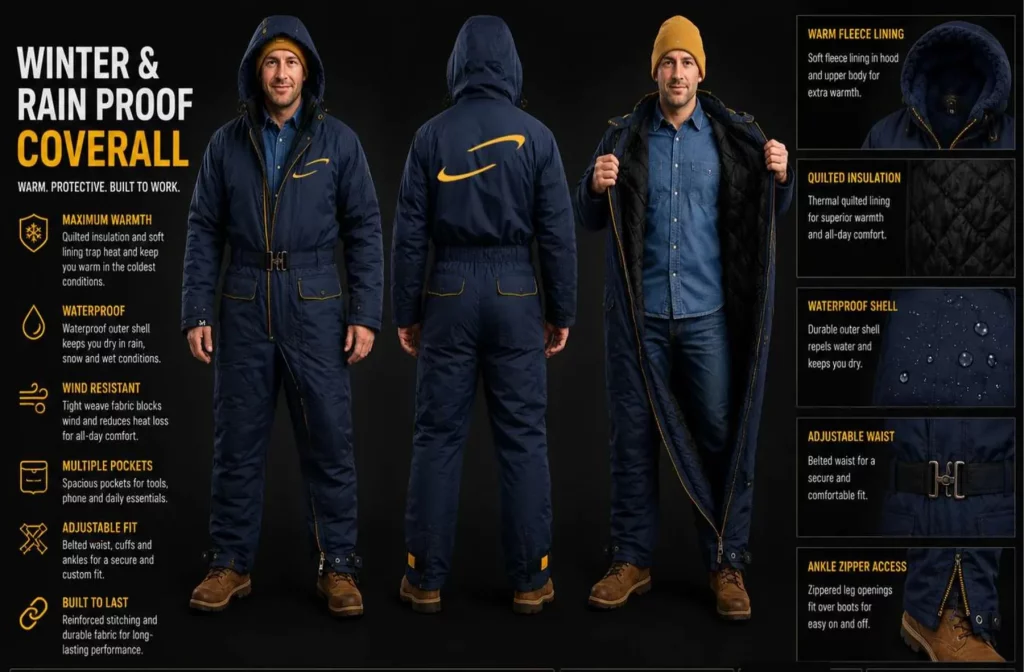 WINTER & RAIN PROOF COVERALL product detail