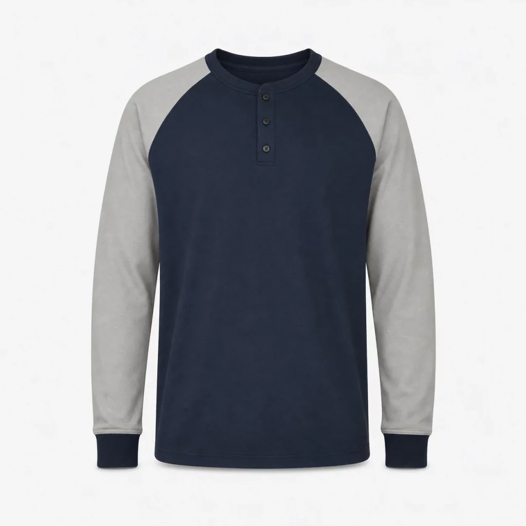 XK-013 FR HENLEY SHIRT-RAGLAN SLEEVE