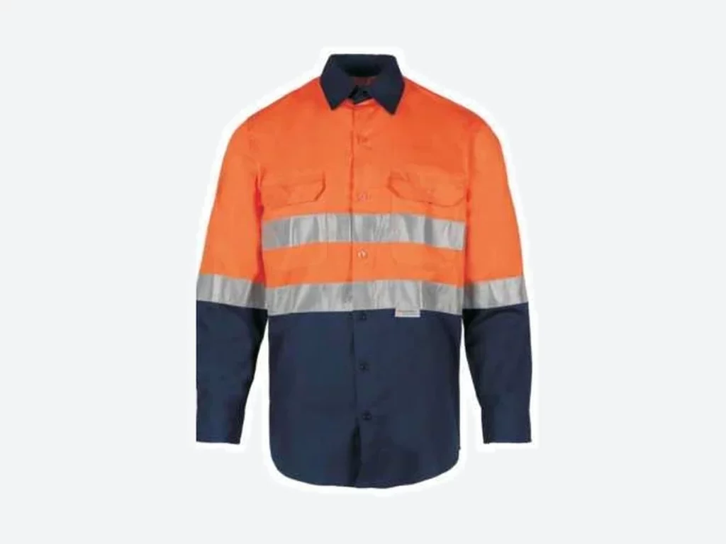 XK-022 MENS HI VIS WORK SHIRT UNDERARM MESH VENT