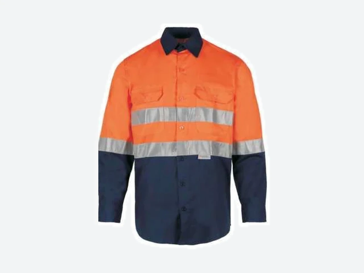 XK-022 MENS HI VIS WORK SHIRT UNDERARM MESH VENT